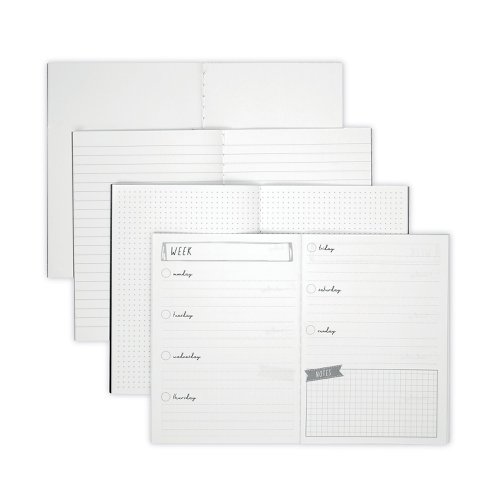 Pukka Pads Carpe Diem Notebook Monochrome A6 (Pack of 4) 9366-CD