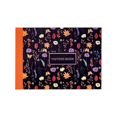 Pukka Pad Bloom Visitors Book Black 9687-BLM Visitors Books PP09687