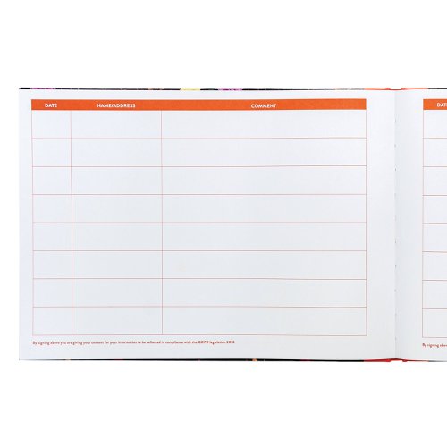 Pukka Pad Bloom Visitors Book Black 9687-BLM