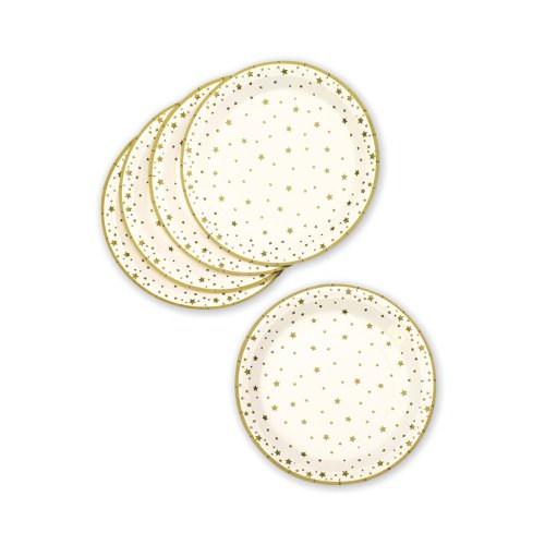 Pukka Party Paper Plates Christmas Stars Design (Pack of 8) PTY559