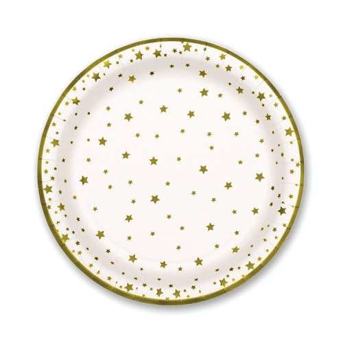 Pukka Party Paper Plates Christmas Stars Design (Pack of 8) PTY559