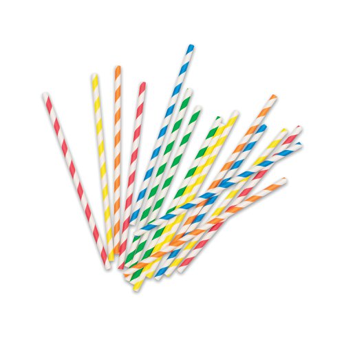 Pukka Party Striped Drinking Straws Assorted (Pack of 50) PTY578