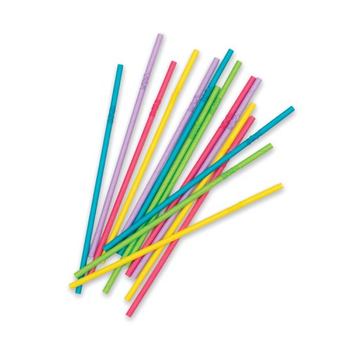 Pukka Party Flexible Drinking Straws Assorted (Pack of 24) PTY580