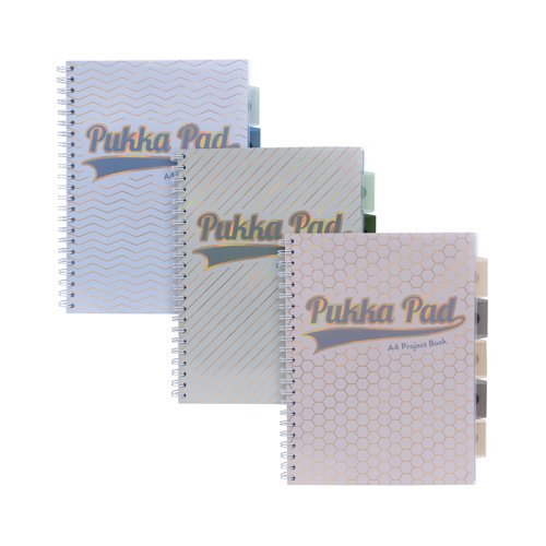 Pukka Pad Haze Project Book A4 Assorted (Pack of 3) 9871AST-HZE