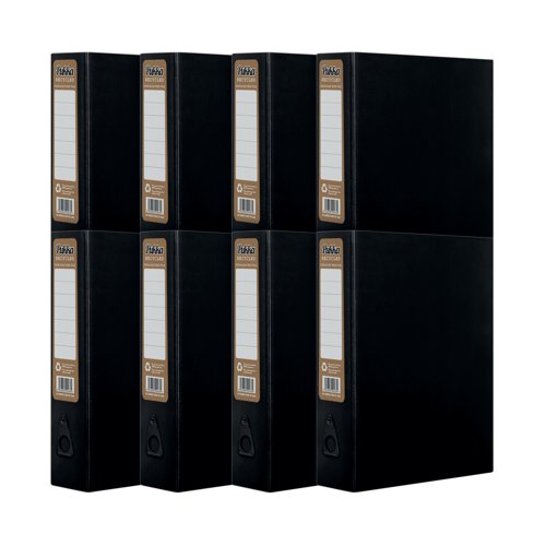 Pukka Recycled Box File Foolscap Black (Pack of 8) RF-9486 Box Files PP39486