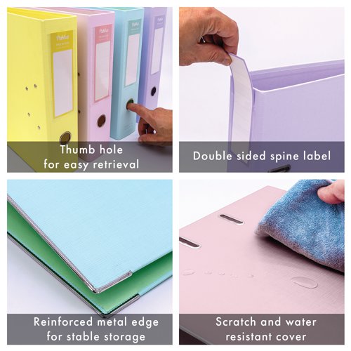 Pukka Pad Premium Lever Arch File Assorted Pastel (Pack of 4) 9723AST-PFF | Pukka Pads Ltd