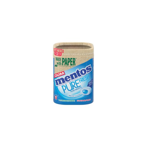 Mentos Pure Fresh Mint Gum x50 pieces Paper Bottle (Pack of 6) 9063401