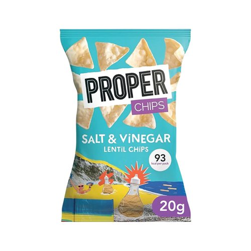 Proper Chips Lentil Chips Salt and Vinegar 20g (Pack of 24) 12372