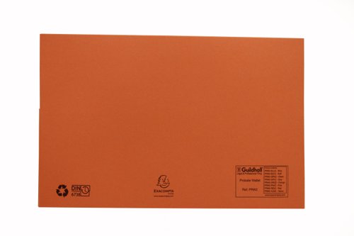 Exacompta Guildhall Probate Document Wallet 315gsm Orange (Pack of 25) PRW2-ORG