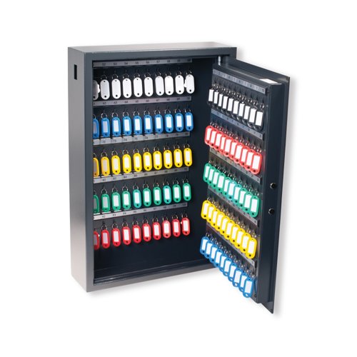 Pavo High Security Advanced Steel Key Cabinet 100 Key Capacity Dark Grey DF77301