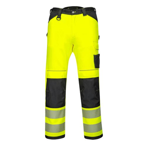 Portwest PW3 Hi Vis Lightweight Stretch Work Trousers 46 Yellow/Blk