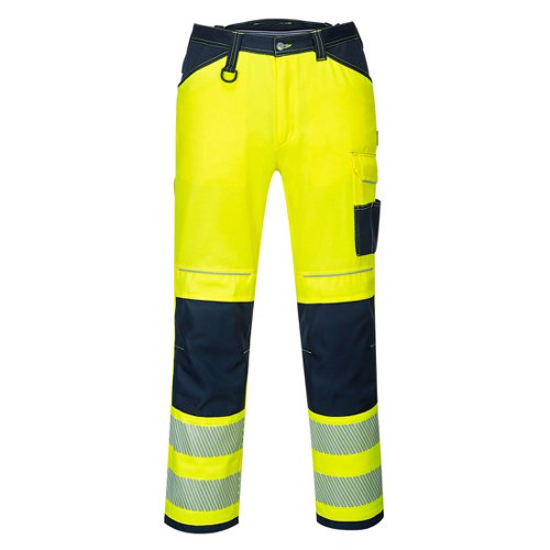 Portwest PW3 Hi Vis Work Trousers 28 Yellow/Navy