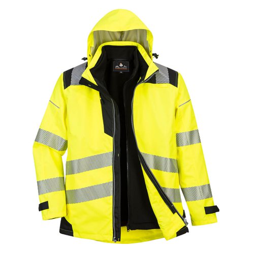 Portwest PW3 Hi Vis 3-in-1 Jacket 4XL Yellow/Blk