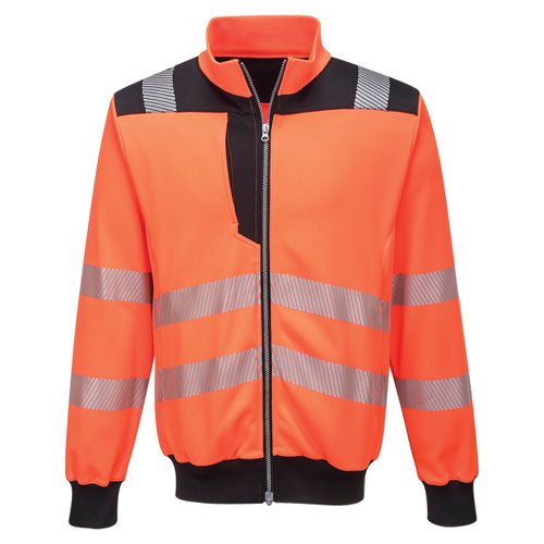 Portwest PW3 Hi Vis Zip Sweatshirt L Orange/Blk