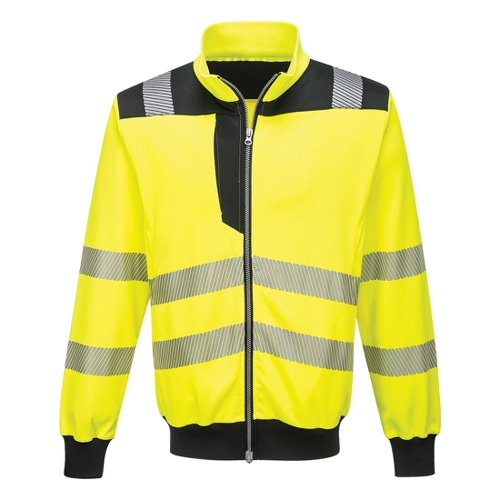 Portwest PW3 Hi Vis Zip Sweatshirt 2XL Yellow/Blk