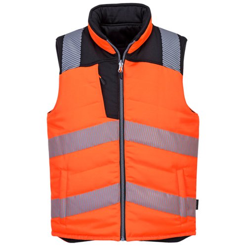 Portwest PW3 Hi Vis Reversible Bodywarmer L Orange/Blk