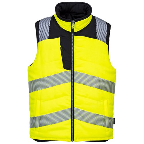 Portwest PW3 Hi Vis Reversible Bodywarmer L Yellow/Blk