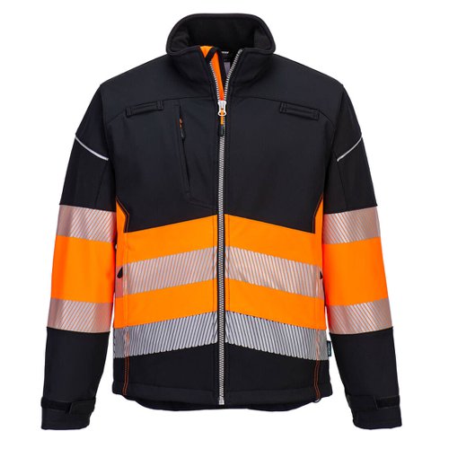 Portwest PW3 Hi Vis Class 1 Softshell 3L 4XL Blk/Orange