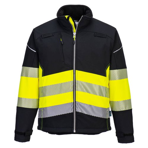 Portwest PW3 Hi Vis Class 1 Softshell 3L 4XL Blk/Yellow