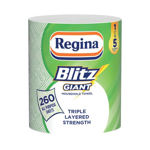 Regina Blitz Giant Household Towels 3-Ply Single Roll 260 Sheets C008157