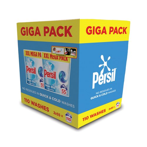 Persil Laundry Capsules Nano Non Bio 55 Washes Giga Pack of 2 R002362