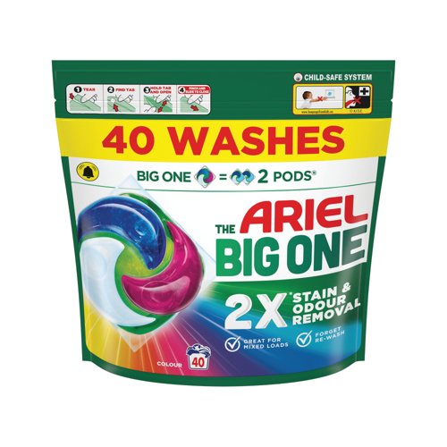 Ariel Big One Laundry Pods Colour x40 Pods Pack of 2 C012469