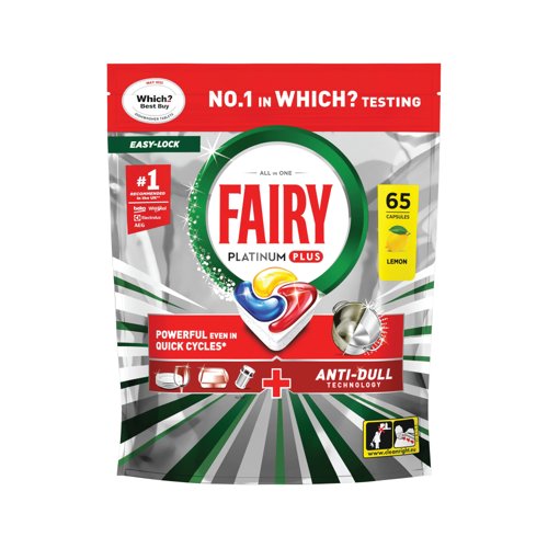 Fairy Platinum Plus AIO Dishwasher Tablets x65 Lemon Pack of 3 C012327
