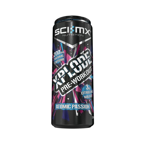 SCI-MX X-PLODE PRE-WORKOUT is a revolution in pre-workout and energy nutrition. Never before has there been a ready to drink product as packed full of active ingredients needed to push you to your best in the gym and in physical activity. With 200mg of natural caffeine to ensure a sustained, clean source of energy and a massive 3000mg of citrulline malate for those pumps, X-PLODE PRE-WORKOUT is everything you need in an energy drink.