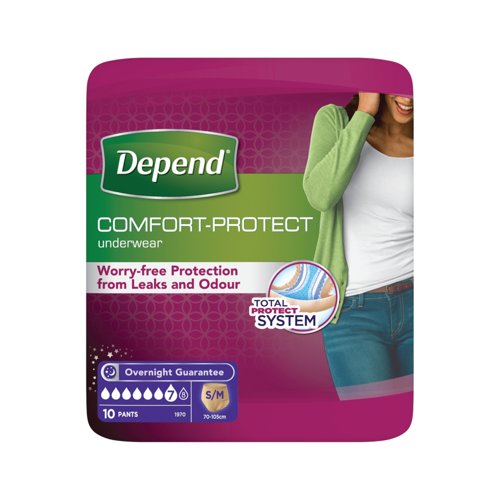 Depend Comfort Protect Pants S/M Pack of 10 C011376