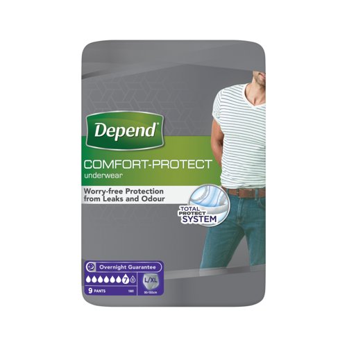Depend Comfort Protect Pants Men L/XL Pack of 9 C011423
