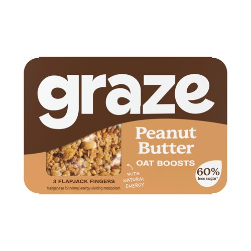 Graze Peanut Butter Oat Boosts Flapjack Snack 50g (Pack of 9) C009534