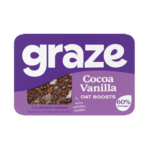 Graze Cocoa Vanilla Oat Boosts Flapjack Snack 50g (Pack of 9) C009513