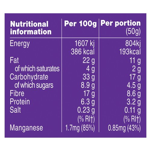 Graze Cocoa Vanilla Oat Boosts Flapjack Snack 50g (Pack of 9) C009513