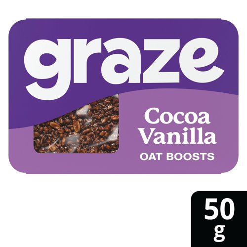 Graze Cocoa Vanilla Oat Boosts Flapjack Snack 50g (Pack of 9) C009513