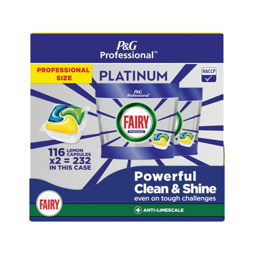 Fairy Professional Platinum Auto Lemon Dish Washing Capsules x116 (Pack of 2) C010417