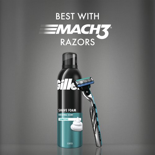 Catering specifically for sensitive skin, Gillette's Shave Foam gives a close, comfortable shave every time. Forming a rich, creamy lather, its innovative formula enables superior razor glide with minimised resistance and fewer nicks. Its dose of Glycerine ensures skin is left soft, smooth and hydrated after use.