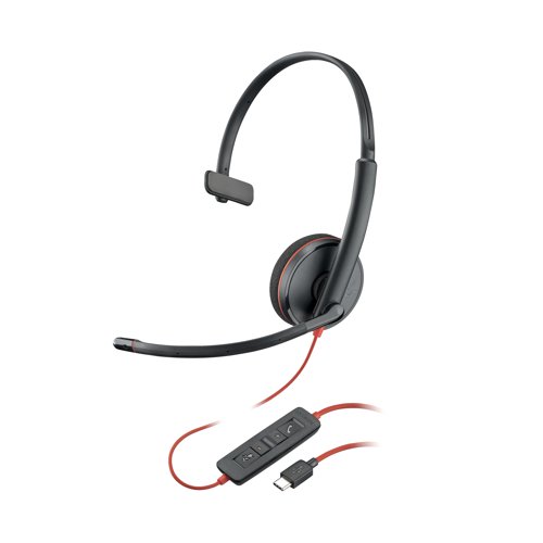 Poly Blackwire 3210 Monaural UC USB-C/A Headset Bulk 8X214A6