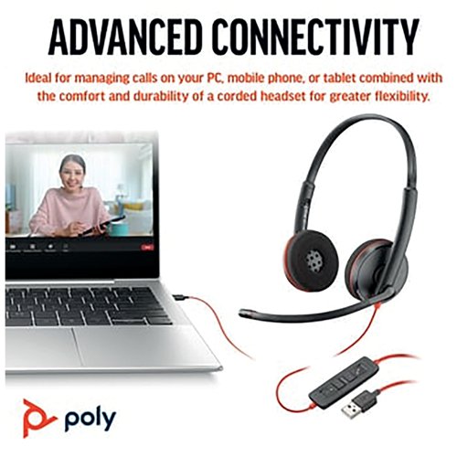 Poly Blackwire C3220 Stereo UC USB-C/A Headset Bulk 8X2J9A6