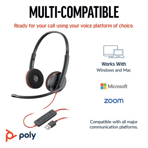 Poly Blackwire C3220 Stereo UC USB-C/A Headset Bulk 8X2J9A6