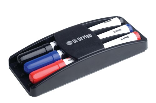 Bi-Office Magnetic Pen Holder with Eraser and 3 Drywipe Markers AA0106 | Bi-Silque