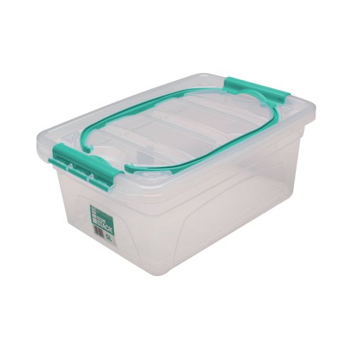 Perfect for storing and transporting a range of items, these durable StoreStack Carry Boxes are a flexible solution to your storage needs. The secure handles allow for easy transportation and lay flat when not in use to enable the boxes to be stacked, whilst the strong clips keep the lid in place to secure the contents.