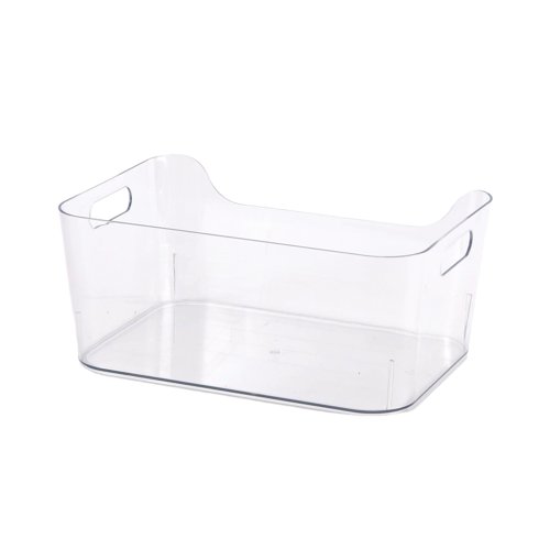 StoreStack Open-Top Pantry Bin with Side Handles Medium Clear RB13611
