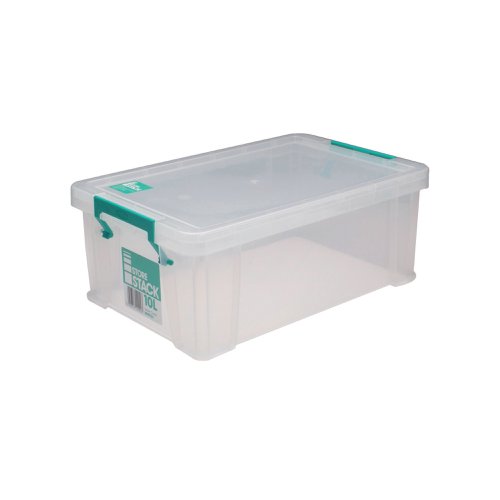 StoreStack 10 Litre Storage Box W400xD255xH150mm Clear RB90123 | StoreStack