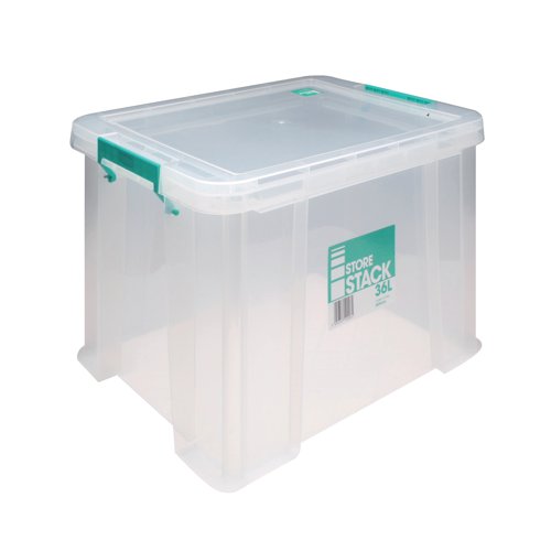 StoreStack 36 Litre Storage Box W480xD380xH320mm Clear RB90124 | StoreStack