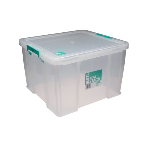 StoreStack 48 Litre Storage Box W490xD440xH320mm Clear RB90125 | StoreStack