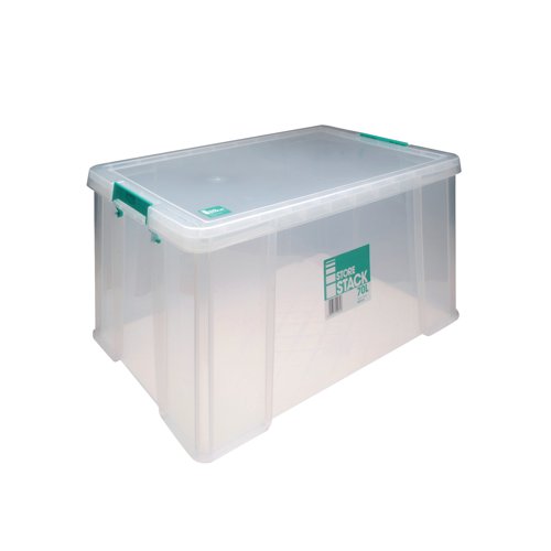 StoreStack 70 Litre Storage Box W660xD450xH320mm Clear RB90126 | StoreStack