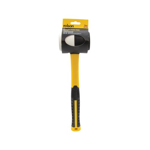 Rolson Combination Rubber Mallet 16oz Black/White Pack of 6 10560