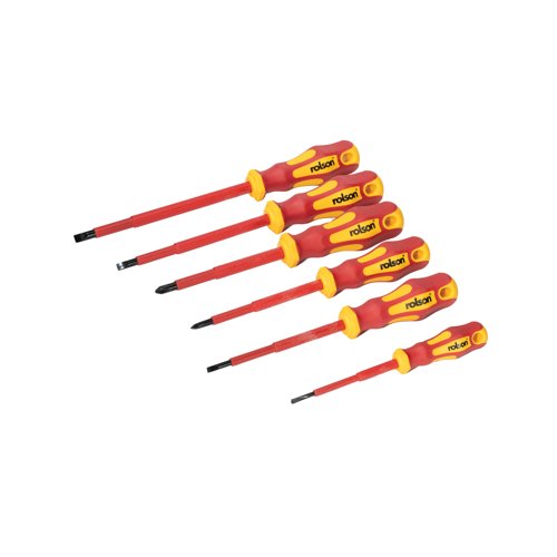 Rolson 6 Piece VDE Screwdriver Set Pack of 6 28736