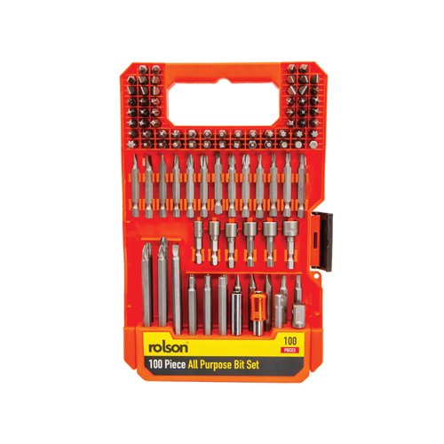 Rolson 100 Piece All Purpose Bit Set Pack of 6 30249
