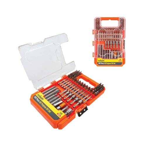 Rolson 100 Piece All Purpose Bit Set Pack of 6 30249